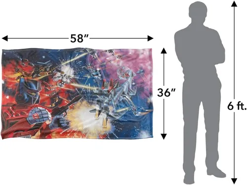 Vista 5 de Manta Transformers, 36 x 58 pulgadas, Autobot Box Art Silky Touch Super Soft