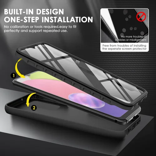 Vista 7 de para Samsung Galaxy A03s Funda de teléfono: Funda protectora híbrida de silicona delgada y a prueba de golpes - Funda celular duradera de TPU