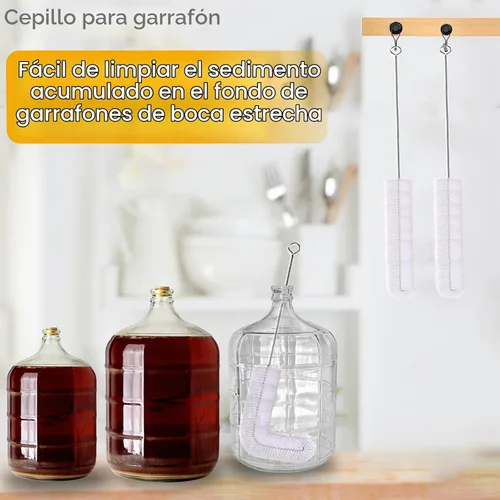 Vista 6 de Paquete de 2 Cepillos para Garrafón de 28 pulgadas, Cepillo de Limpieza para Garrafón, Cepillo para Botellas de Garrafón, Cepillos para Garrafón