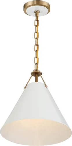 Vista 4 de Crystorama Xavier - Colgante de oro vibrante de 12 pulgadas Blanco