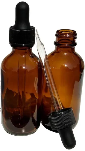 Vista 2 de ausuky - 2 botellas de vidrio ámbar marrón con gotero de goma, pipeta E jugo barba aceite 0.2 fl oz