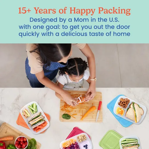 Vista 4 de Bentgo Easyboxes - Loncheras apilables originales - Contenedores de alimentos reutilizables de 3 compartimentos para niños y adultos - Lonchera