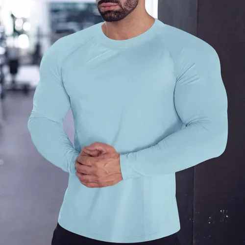 Vista 93 de Camisas de compresión atléticas de manga larga para hombre, capa base, camisa de entrenamiento atlético, camisas de compresión, camisetas deportivas