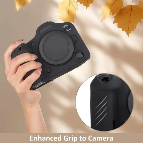 Vista 7 de MUZIRI KINOKOO Funda de silicona compatible con cámara digital Canon EOS R5 Mark II, goma blanda EOS R5 Mark II/EOS R5 II, funda protectora