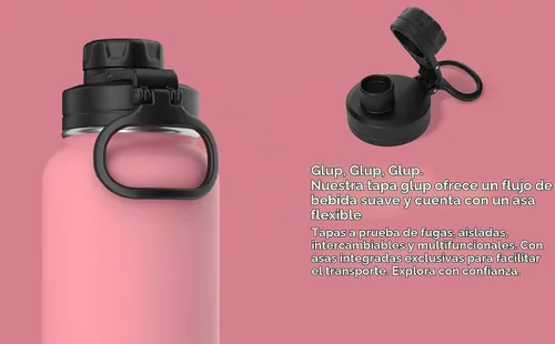 Vista 2 de Hydrapeak Tapa de repuesto con mango flexible, se adapta a todas las botellas de agua Hydrapeak con aislamiento de boca ancha, a prueba de fugas