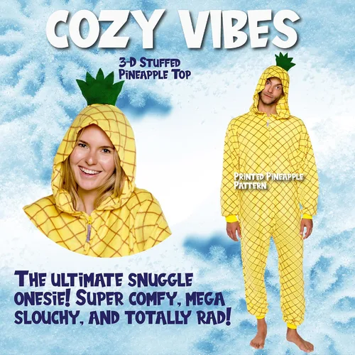 Vista 3 de Funziez! Mameluco delgado de piña y aguacate para adultos, disfraz de Halloween para alimentos, traje de cosplay de una pieza para adultos, mujeres
