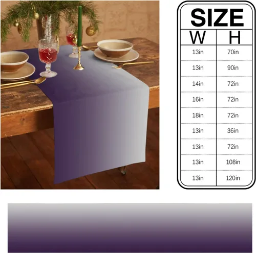 Vista 4 de Artwork Store Camino de mesa de lino y algodón morado, para mesa de comedor, decoración de cocina de granja, decoración de cena de vacaciones, 13 x