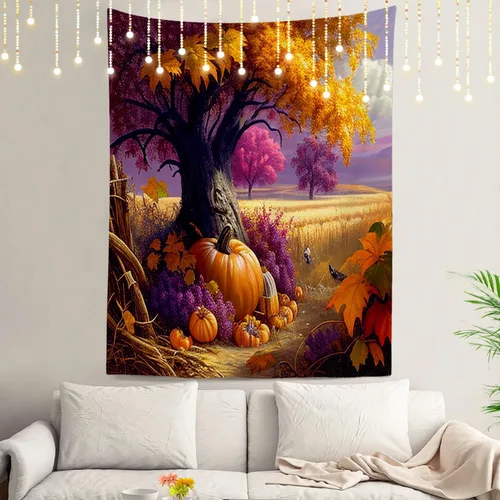 Vista 42 de Shrahala Modern Abstract Artwork Wall Tapestry, Orange Black Beige Wall Hanging Large Tapestry Decoration Polyester Fiber White Hem Around for Dorm