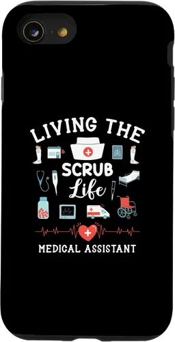 Vista 18 de Carcasa para iPhone 16 Living The Scrub Life Medical Assistant Nurse
