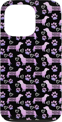 Vista 10 de Dachshund Mom Weenie Mama Weiner Dog - Funda de regalo para iPhone 16, color rosa