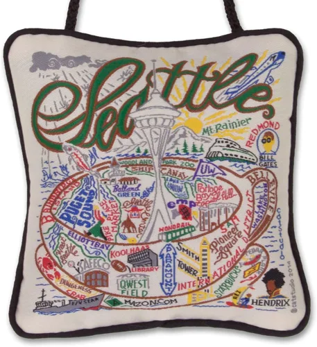 Vista 153 de Catstudio Portland (Oregon) - Almohada decorativa bordada