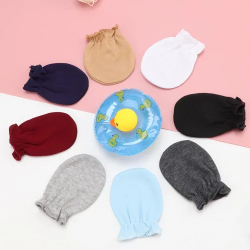 Vista 2 de BQUBO Newborn Infant Toddler Mittens No Scratch Cotton Elastic Wrist Gloves Hypoallergenic for 0-6 Months Baby Boys Girls