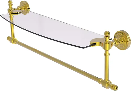 Vista 11 de Allied Brass RD-33TB/18-BBR Retro Dot Collection - Estante de cristal integrado para toallero, 18 pulgadas, bronce cepillado