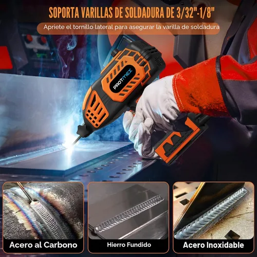 Vista 3 de Soldador portátil de mano, máquina de soldadura portátil de 110 V, inversor IGBT con 5 corrientes ajustables, pistola soldadora ARC se adapta a