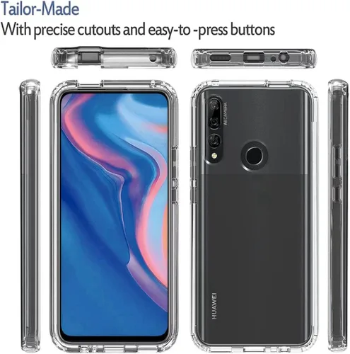 Vista 5 de Funda transparente compatible con Y9 Prime 2019/Honor 9X/P Smart Z STK-LX1 con protector de pantalla de vidrio templado, bonita funda protectora