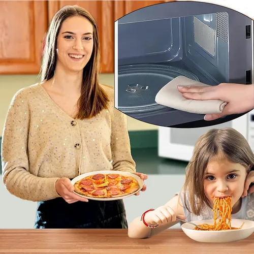 Vista 4 de Microwave Plate Round Glass Tray Microwave Oven Cooking Plate , For 9.6" 10.6'' 12.4'' Microwave Oven Flat Turntable Plate Replacement Flat Base