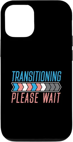 Vista 28 de Funda transgénero LGBTQ para iPhone 16 Transitioning Please Wait Rainbow Pride