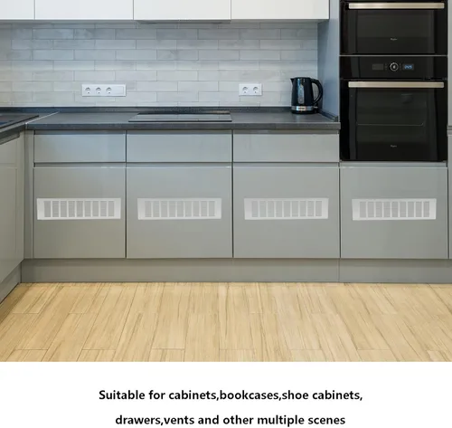 Vista 7 de 2 fundas para ventilación de aire, rejilla de ventilación de aleación de aluminio blanca rectangular, cubierta de rejilla de metal para armario