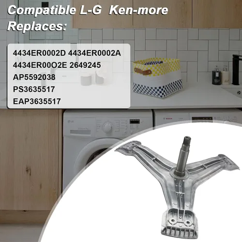 Vista 3 de 4434ER0002D 4434ER0002A - Soporte giratorio para lavadora L-G Ken-more, repuesto para lavadora L-G Ken-more - Soporte de tambor trasero Spider