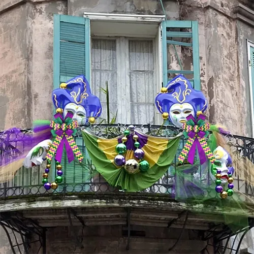 Vista 3 de ABTOLS Lazos de corona de Mardi Gras, lazos verdes y morados con purpurina para corona para fiesta de carnaval, lazos decorativos de lentejuelas