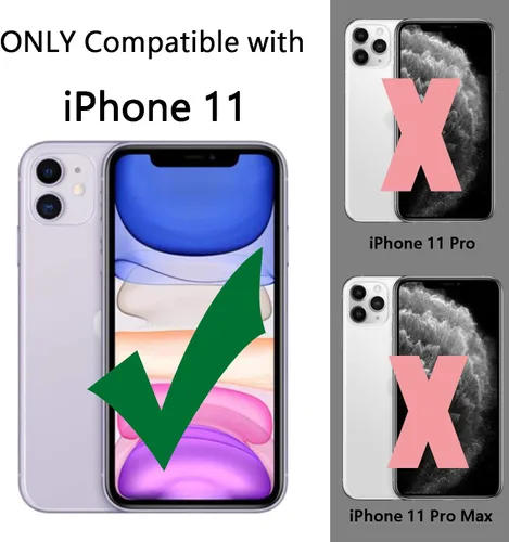 Vista 2 de TENOC Funda para teléfono compatible con iPhone 11, color negro, antihuellas, antigolpes, mate, para 6.1 pulgadas