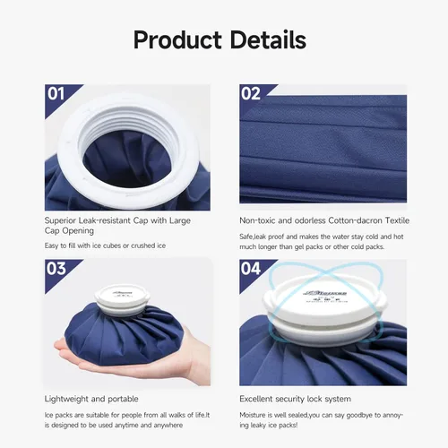Vista 3 de BICAREE Bolsas de hielo reutilizables para lesiones, bolsa de hielo frío, bolsa de agua caliente para terapia de frío y calor y alivio del dolor, 3