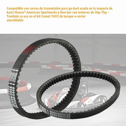 Vista 2 de KARSEE 3 piezas de repuesto de correa de transmisión Go Kart serie 30 para Manco 5959 / Comet 203589
