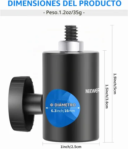 Vista 7 de NEEWER Adaptador rápido convertidor con tornillo de 1/4 de pulgada, paquete de 2 adaptadores de punta de soporte de luz multifuncionales, se adapta