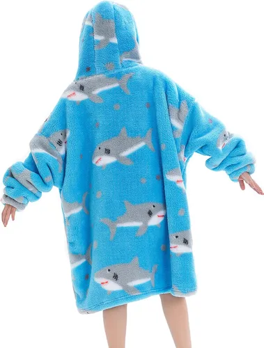 Vista 3 de Century Star - Manta con capucha portátil para niños, bebés, sudadera de gran tamaño, sudadera de forro polar bonita, manta Sherpa para niñas y niños