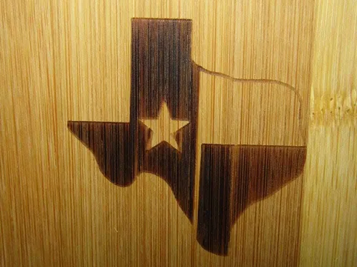 Vista 2 de Tabla de cortar de bambú del estado de Texas Texan Block