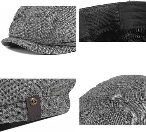 Vista 5 de Gorra plana para hombre Newsboy Ivy Golf Cabbie Hat