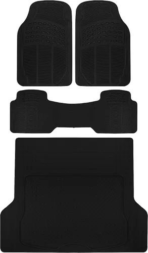 Vista 9 de BDK ProLiner Alfombrillas para automóvil, camiones, SUV, 2 piezas para todo tipo de clima con diseño de ajuste universal, tapetes duraderos con Beige