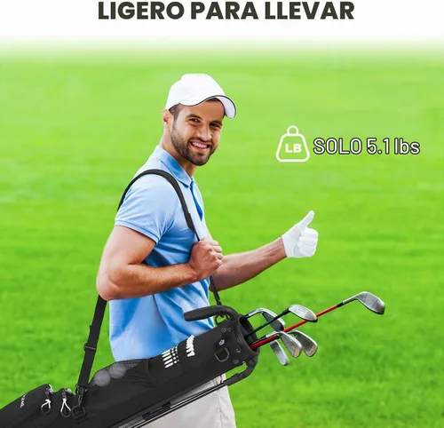 Vista 6 de MAZEL Bolsa de golf ligera para hombres – Bolsa de palos de golf fácil de transportar con correa para el hombro, Bolsa de soporte de golf Pitch n