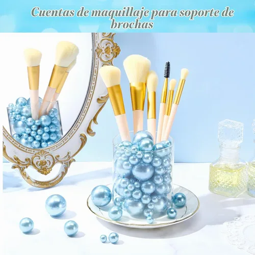Vista 5 de Jadive 200 piezas de cuentas de perlas para relleno de jarrón y centros de mesa, cuentas de maquillaje de perlas sin agujeros para boda, fiesta