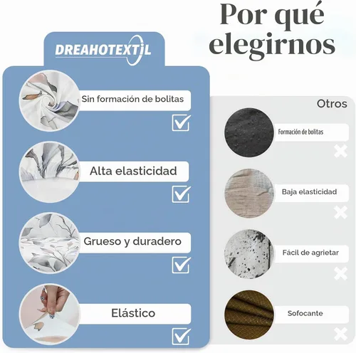Vista 3 de Fundas para Sillas de Comedor, Juego de Fundas para Sillas de Comedor de 4 Piezas, Fundas Elásticas para Sillas de Cocina, Fundas para Sillas