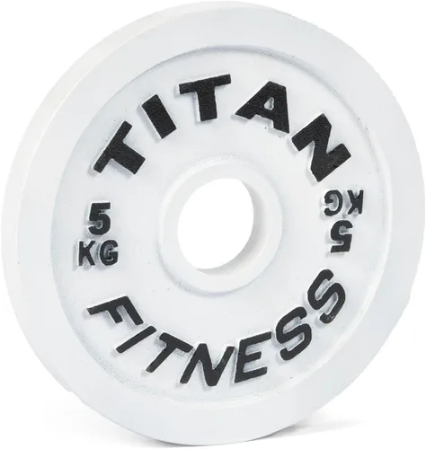 Vista 14 de Titan Fitness Olympic Calibrated Steel Powerlifting Plates, Machine Precision Steel Discs
