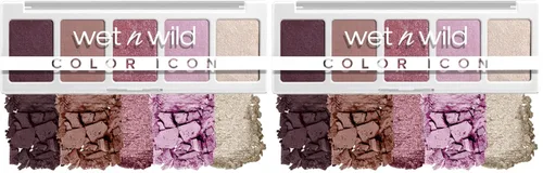 Vista 11 de wet n wild Color Icon - Paleta de 5 bandejas de maquillaje de sombra de ojos, camuflaje rosa, mate, brillante, metálico, de larga duración, rico