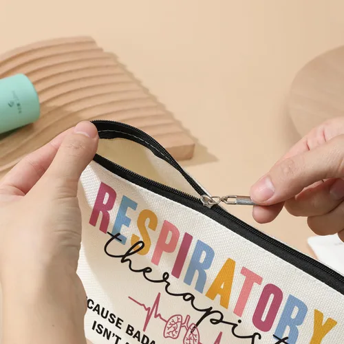 Vista 4 de Divertida bolsa de cosméticos para terapeuta respiratorio, bolsa de maquillaje, regalo para terapeuta respiratorio, regalo RT para mujeres, trabajo