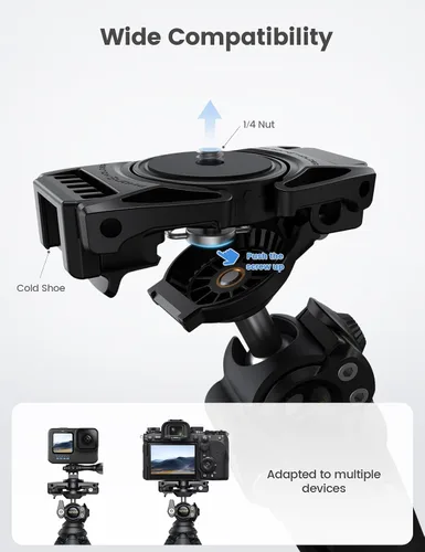 Vista 3 de Trípode Lamicall para Cámara - Trípode Flexible 3 en 1 para iPhone con Control Remoto Inalámbrico - Soporte de Trípode para iPhone para Grabación