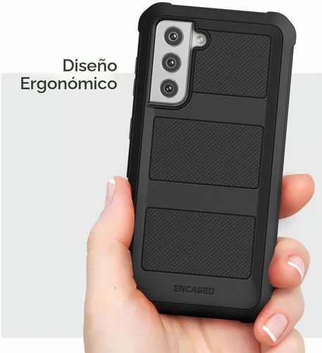 Vista 7 de ENCASED Falcon-Series - Funda para Samsung Galaxy S21, funda protectora resistente de cuerpo completo (negro mate)