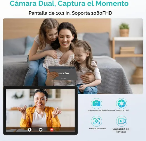 Vista 5 de Tablet Android 14 2 en 1 de 10 pulgadas con teclado/funda, 14 GB de RAM, 128 GB de ROM (TF 1 TB), Octa-Core, pantalla Incell, WiFi 5G+4G LTE