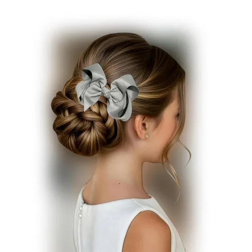 Vista 4 de WD2U - Clip de cocodrilo para el pelo de grogrén para niñas, 4 pulgadas (verde manzana)