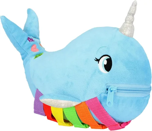Vista 7 de Ballena azul, peluche de aprendizaje temprano para niños pequeños, actividad para viaje Conteo y reconocimiento de color, juguete de viaje fácil