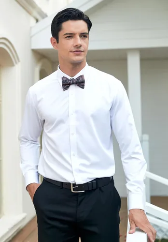Vista 138 de HISDERN Pajaritas para hombre, corbatín de cachemira para hombre, corbata de lazo y bolsillo cuadrado, juego formal de esmoquin para boda