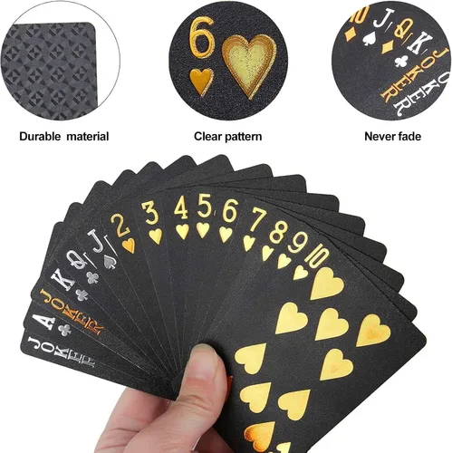 Vista 4 de Merytes 2 barajas de cartas de póquer impermeables y cartas de juego con tarjetas de truco clásicas de PVC de plástico flexible