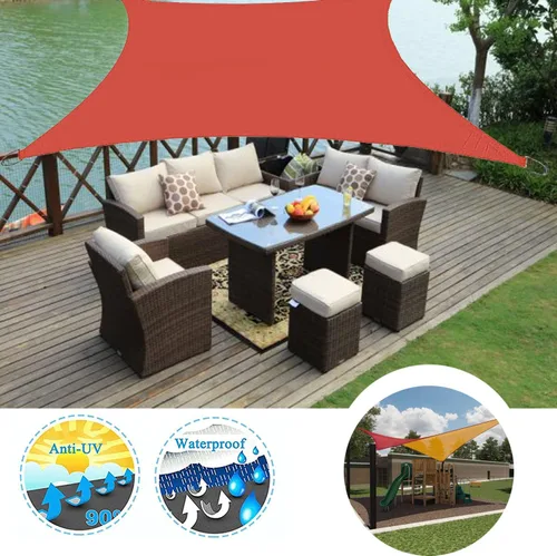 Vista 22 de Toldo tipo vela para exteriores, 6 x 7 pies, vela impermeable con bloqueo UV, tela resistente, protección solar, resistente al viento, grado