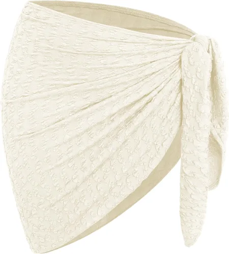 Vista 30 de ZAFUL - Pareo de mujer, pareo de playa, pareo transparente para bikini, pareo de gasa para traje de baño 0- Café