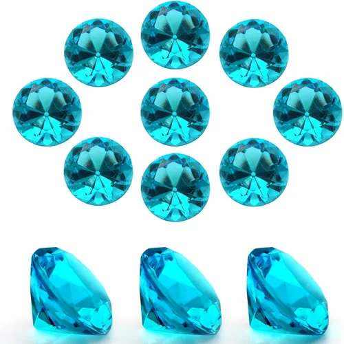Vista 16 de 100 piezas de diamantes de acrílico transparente de 1 pulgada para decoración de mesa de boda, confeti de gemas para relleno de jarrones, decoración