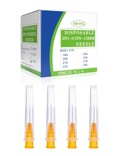 Vista 13 de Paquete de 100 accesorios desechables Luer Lock de calibre 18 de 1.5 pulgadas, envueltos individualmente Individually Wrapped