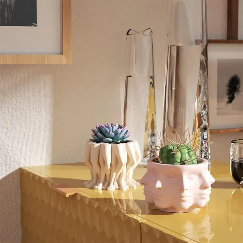 Vista 6 de BOOWAN NICOLE Moldes de silicona para hormigón, múltiples patas, para suculentas, para bricolaje, maceta de cara pequeña, decoración del hogar